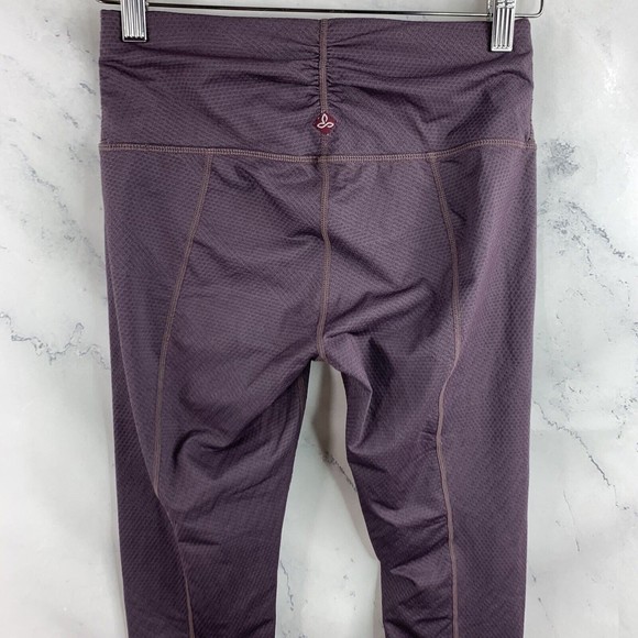 prAna Women's Purple Cinched Ankles Waist Leggings Size Small Stretch Mid Rise - Picture 7 of 10